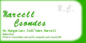 marcell csondes business card